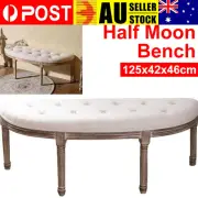 Half Moon Window Bench Upholstered Tufted European Bedroom Suite End of Bed AU