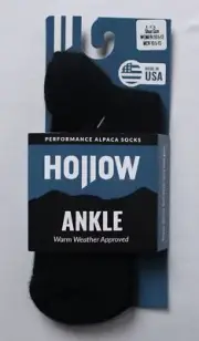Hollow Unisex Performance Alpaca Ankle Socks LL7 Black Large (10.5-13) NWT