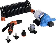 Water Pump Kit 11.6L Flow e 12V 3.5GPM Portable Diaphragm Pump Booster Kit 6m/20ft -Proof Hose Adjustable Nozzle Spray 70PSI/4.8BAR with Pr ure Switch for Cleaning Home Kitchens 11.6L 12V