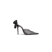 [MAGDA BUTRYM] Rose Crystal Mesh Mules Black