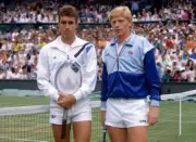 Boris Becker of West Germany and Ivan Lendl of Czechoslovakia on - Old Photo