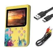 Nevenka 3.0inch Screen Retro Handheld Game Console 500 Classic FC Games Support to TV Output-Yellow