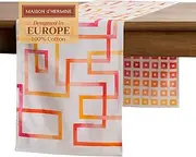 Maison d'Hermine Table runner 100% Cotton Double Layer Table Runners 72 inches long Decorative for Home Kitchen Dining Party Baby Shower Wedding Bridal Shower Spring Summer (Summer Maze, 14.50" x 72")
