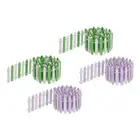 4pcs 35 Inch Miniature Garden Fence Light Purple White Light Green White
