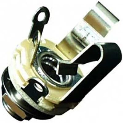 Stereo Jack Mini, Accepts 1/4-inch Plug, 0.38 Inch Mounting Hole, Open Circuits