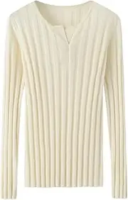 [Generic] Womens Cashmere Sweater Women's Slim Fit Sweater Long Sleeve Crew Neck Pullover Jumper Top