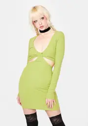 [Bailey Rose] Avocado Cut Out Mini Dress