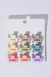 Multi 9 Pack Multi Rectangle Claw Clips