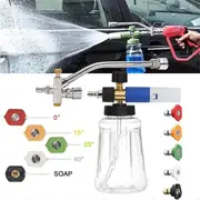 Foam-Cannon with 5 Pressure Washer Sprayer Nozzles, for Pressure Washer,1/4inch Quick Connect for Car Garden Window As Shown
