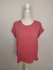 Maurices Mauve Textured Grid Top Zip Back Short Cuffed Sleeves Women's XS NWT.