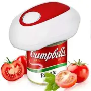 One Touch Electric Automatic Can Opener Smooth Felt Bottle Lid Jar Kitchen Tin