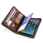 Genuine Leather Business Portfolio Folder Notebook Tablet Cover For iPad Pro 13