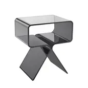 MIUZ Acrylic Bedside Table - Modern Transparent Nightstand, Waterproof & Space-Saving