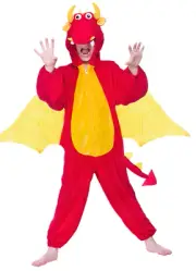 Fire Dragon Costume Kids Red Dragon Mythical Creature Fancy Dress Outfit