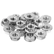 5/16-18 Serrated Flange Hex Lock Nuts, 25Pcs Hexagon Flange Nut, Silver
