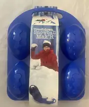 NEW TOUCHDOWN FOOTBALL SNOWBALL MAK'R MAKER MAKES 6 SNOWBALLS AT ONCE BLUE FUN!