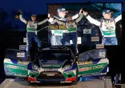 Rally Sweden 2012 Jari Matti Latvala Miikka Anttila Ford WRC Podium Old Photo 2