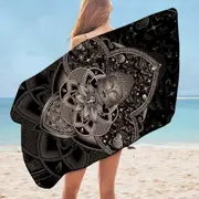 Grey Buddha Microfiber Beach Towel