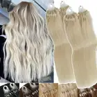 200g Thick Loop Micro Ring Human Hair Extensions Micro Beads Full Head Blonde AU