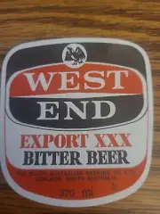 South Australian Brewing WEST END EXPORT XXX BITTER BEER label AUSTRALIA 370ML
