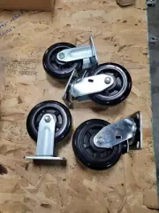 NEW Set of 4 Heavy Duty 6" x 2" Casters W/ Grease Fittings & Brake. Tool Box Etc