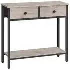 HOOBRO 29.5" Narrow Console Table with 2 Fabric Drawers Small Entryway Table ...