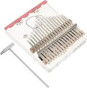 Parliky Cartoon Key Acrylic Kalimba Transparent Thumb Piano with Adorable Pattern Portable Musical Instrument for Adults Seventeen Tone Range for Versatile Play