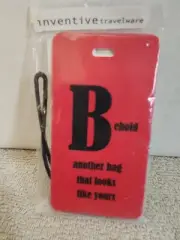 Inventive Travelware " Behold ....." Red Luggage Tag