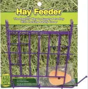 Purple Chew Proof Hay Feeder & Salt Spool Hanger for Rabbits, Guinea Pigs - Ware