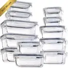 24PC Glass Food Storage Containers Airtight Lids Meal Prep Set