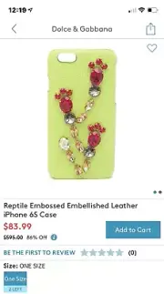 NEW $595 DOLCE & GABBANA Phone Case Cover Leather- COMPATIABLE WITH iPhone 6-6S