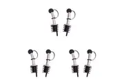6pc Westmark Spirit Bottle Pourers Easy-Flick Plastic Lid Cap Barware Silver