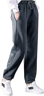 [Generic] Women Pants Casual Petite on Elastic Women Velvet Pants Casual Fashion Pants Womens Plus Stretch Pants (Grey, L)