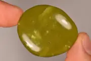 *NEW JADE* Palm Stone 4.1cm 24g Palm Worry Flat Healing Crystal, Bowenite