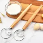 Handle Stainless Steel Coil Whisk Danish Dough Stirrer Flour Beater Flour Mixer