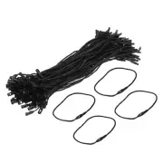 Polyester Rope Hang Tag String Snap Lock 190mm,1.5mm 100 Pcs,Black
