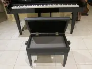NEW LUXURY ADJUSTABLE PIANO / KEYBOARD BENCH STOOL PU LEATHER SEAT STORAGE 5103
