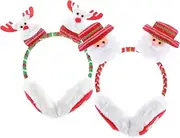 [NOLITOY] 2pcs Ear Muffs Warm Earmuffs Winter Outdoor Earmuff Christmas Headdress Christmas Ear Covers Earpiece Headband Hairpin Child Christmas Headband