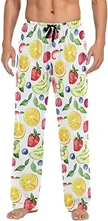 [AIXIWAWA] Mens Pajama Pants-Fruits Pattern, Soft Sleep Lounge Pajamas Bottoms with Pockets Drawstring S