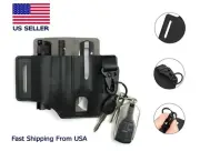 Leather Multi-Tool Pocket Storage Organizer Pouch Belt Waist Bag Outdoor Camping