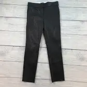 LOFT Pants sz 2P Marissa Skinny Black Gold Sparkle Pattern Inseam 25.5" New NWT