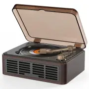 Portable CD Player with Bluetooth HiFi Speakers AUX USB FM Radio Boombox Brown
