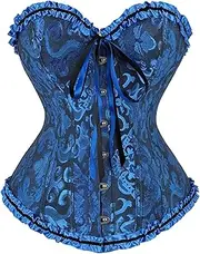 [DKCHENH] corset for women, Black and blue corset,steam punk corset women,Black and blue corset,steam punk corset for women.4X-Large size Corset, Black Blue, 4X-Large