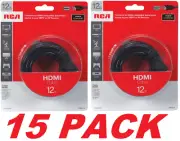 RCA 12 Ft HDMI Cable for Audio Video Device, TV Gaming Console, Satellite (15PK)