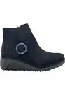 FLY London Suede Wedge Boots Leli Black