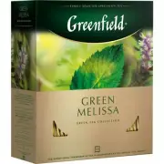 Greenfield GREEN MELISSA Green Tea 100 Tea Bags NO GMO Made in Russia RF