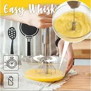 Bigger Stainless Steel Semi-automatic Egg Whisk Hand Push Rotary Whisk Blender Versatile Milk Frother Mixer Stirrer for Blending Whisking Beating Stirring