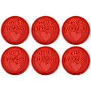 6PK R&M Baked For Santa Pastry & Cookie Stamper 6.4cm - Red