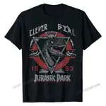 侏羅紀公園JURASSIC PARK圖案印花男士百分百純棉圓領短袖T恤上衣