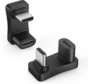 Jarttarn 180° USB C Adapter, [2 Pack] U Shape USB Type-C Male to Female Connector with 4K@60Hz Video, PD 100W Fast Charging, USB C Angled Extender for Steam Deck, Switch, Laptop, Tablet, Phone